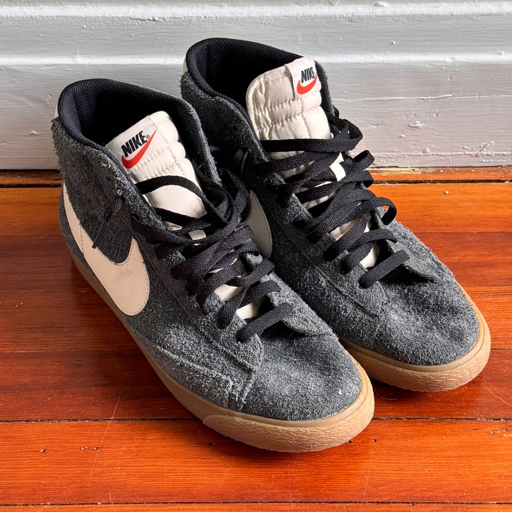 Nike Blazer Retro Gray Suede High-Top Sneakers 11